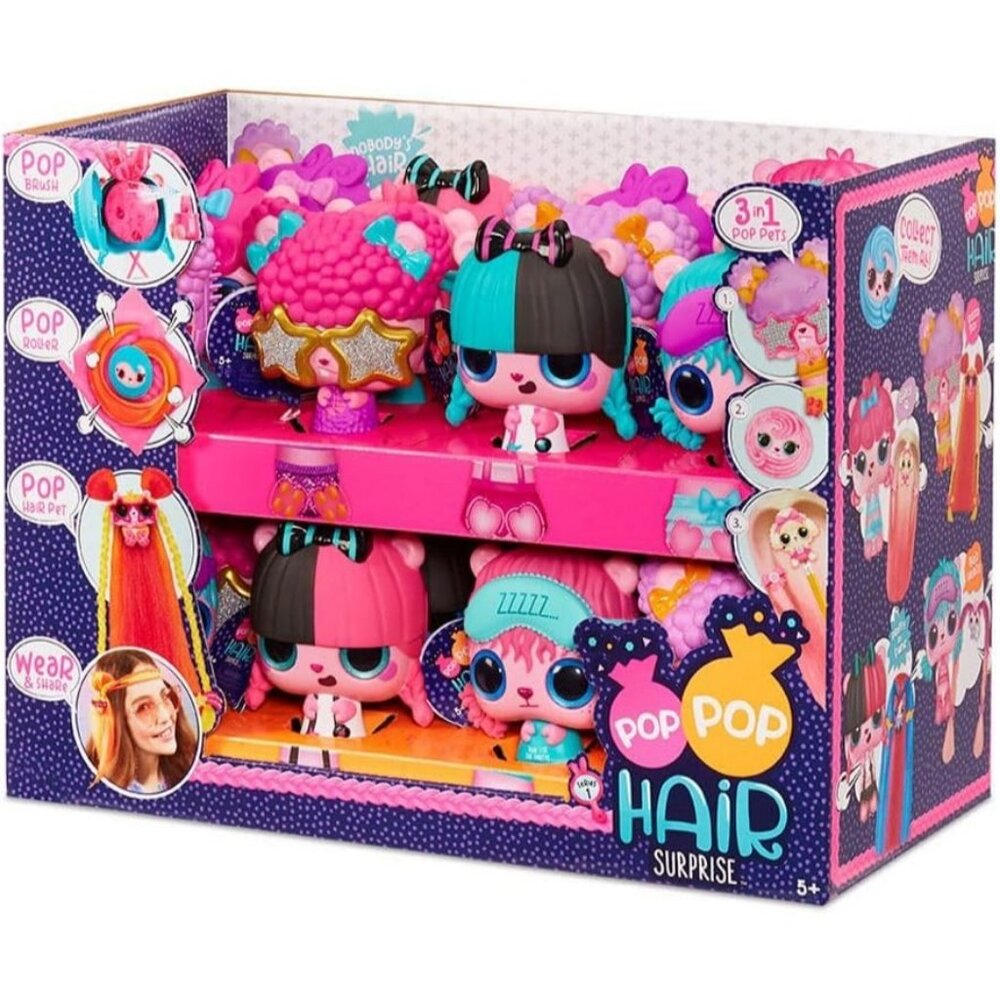 Pop Pop Hair Surprise Collectible Doll With Detachable Accessories & Colorful Ha - Picture 7 of 13